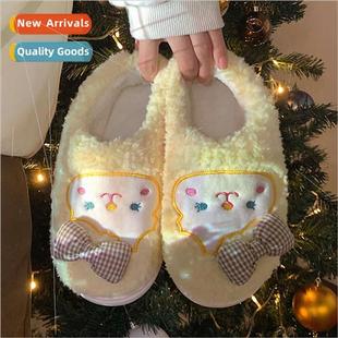 package fem heart slippers cotton full warm home girl Ins