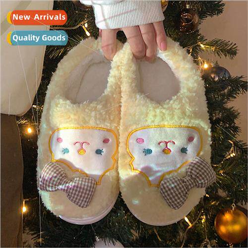 Ins girl heart home warm full package wh cotton slippers fem
