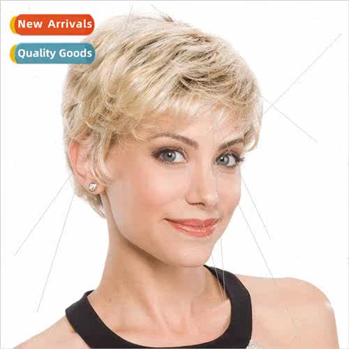 Europe Fashion Women Whe Wigs Fluffy Dyed Short Hair Chemica