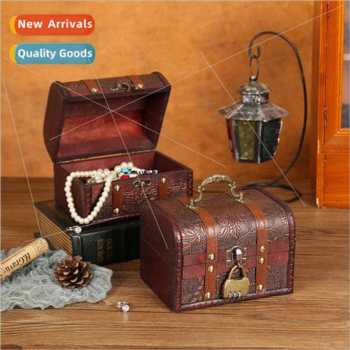 New vintage wooden box carrying handle box home jewelry stor