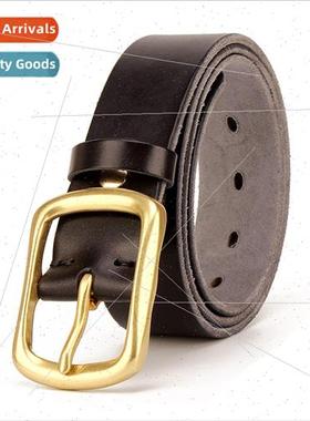 Vegetable leather belt hand washed men belt leather vintage