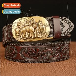 automatic buckle men Personalized casual wolves belt pack