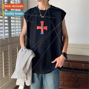 new sol shirt youth tops sleeveless thin summer cotton Men