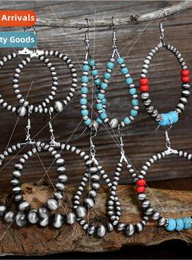 New Earrings Europe Navajo Pearl Antique Beaded Earrings Wes