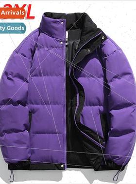 Men Cotton Clothes 2023 winter new loose stand-up collar sol