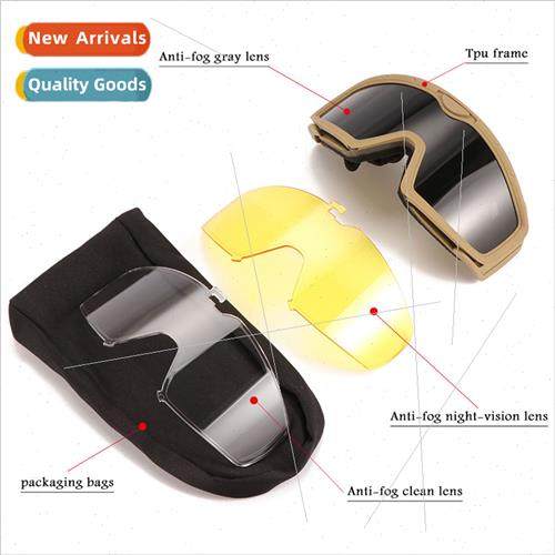 New anti-fog tactical glasses milary fan glasses outdoor pai