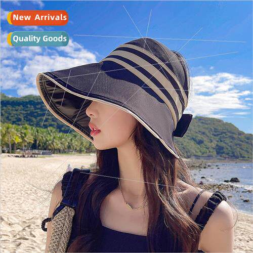 Black rubber hollow top sun hat female summer Korea hundreds