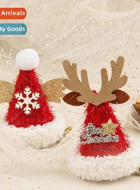 2022 New Bright Velvet Christmas Hair Clips Snowflake Wings