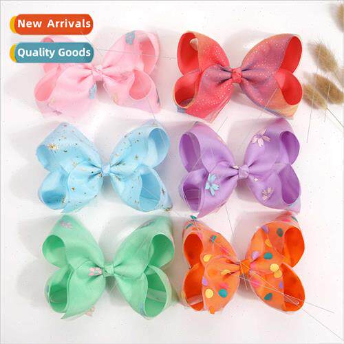 Children headdress Europe 5inch bubble flower bow hairpin po