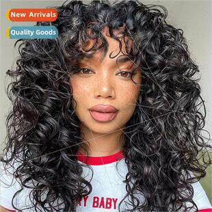 wigs Europe ladies fashion chemical fiber head covering blac