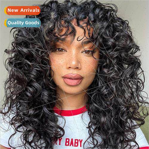 wigs Europe ladies fashion chemical fiber head covering blac