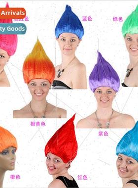 Red Fluffy Alternative Europe Wigs Personalized Holiday Flam