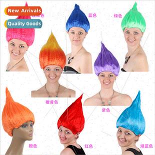 Red Fluffy Alternative Europe Wigs Personalized Holiday Flam