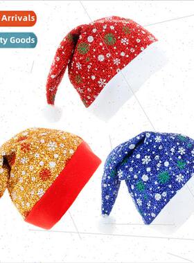 New Colorful Snowflake Christmas Hat Brushed Fabric Velvet B