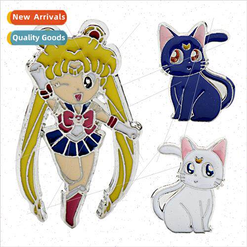 Japan anime cute American Girl Warrior brooch Harajuku  whit