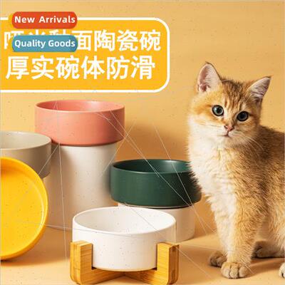 Ceramic Cat Bowl Cat Food Bowl Anti Spill Drinking Cat Bowl