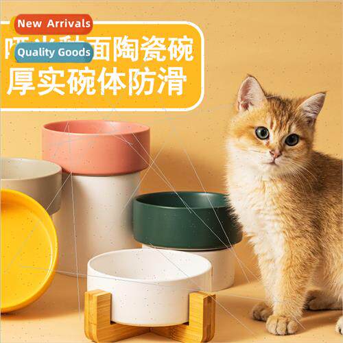 Ceramic Cat Bowl Cat Food Bowl Anti Spill Drinking Cat Bowl