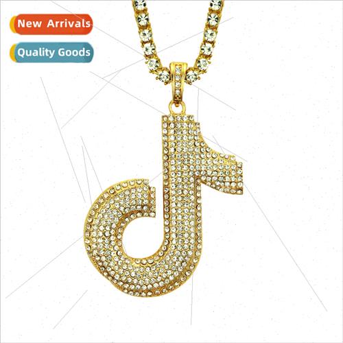 New necklace men hip-hop notes J diamond pendant Europe pend