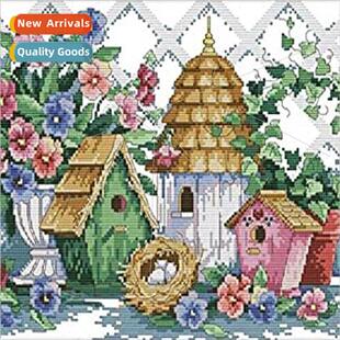 Embroidery New DIY Flower Cottage Full Embroidery mple Handm