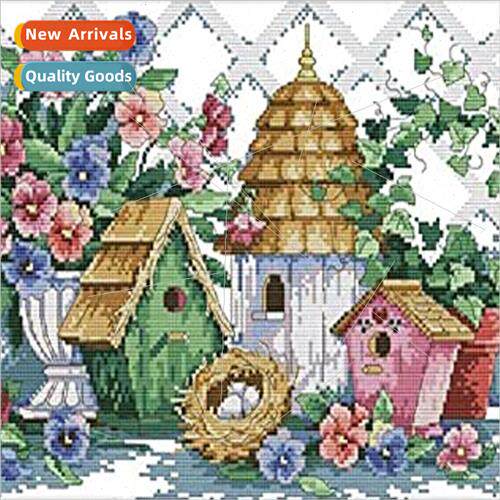 Embroidery New DIY Flower Cottage Full Embroidery mple Handm