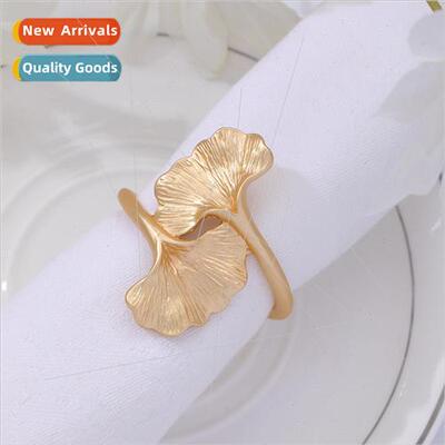 Europe new product ginkgo leaf napkin ring palace vintage na