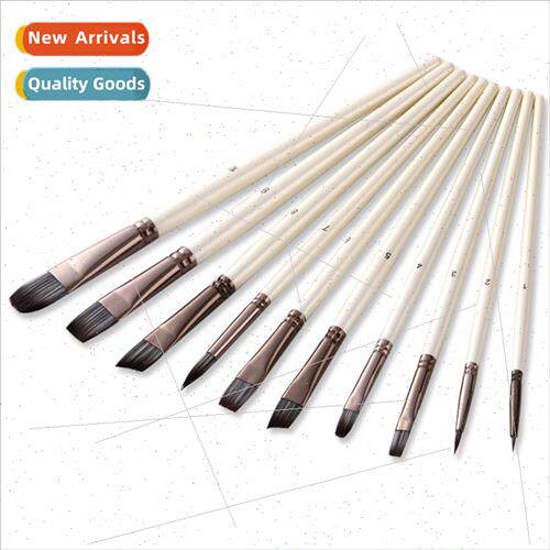 10pcs multi-tip good  nylon hair watercolor brushes set goua