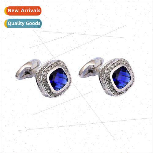 French Shirt Cufflinks Blue Crystal Cufflinks Wedding Dress