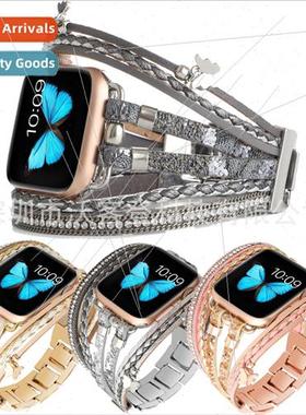 适用apple butterfly pendant metal watch bapple watch8/SE/7/6
