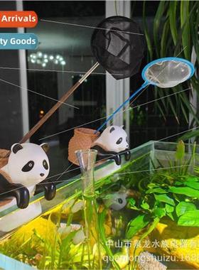 Fish tank ornament aquascape panda backpack tank side hangin