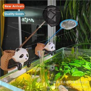 aquascape ornament panda backpack hangin Fish side tank