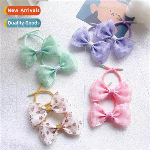 Sweet lovely girl children hair rope fresh broken flowers sm
