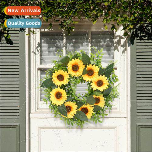 Thanksgiving Decorations Summer Sunflower Wreath Wall Hangin