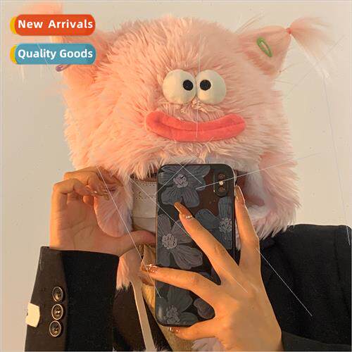 ttle Monster quirky fur hat female winter plush hat cute ear