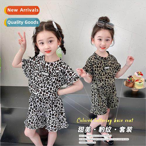 Girls leopard print summer su 2023 new baby girl unisex  cas