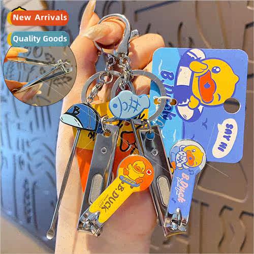 B.Duck small yellow duck ear spoon nail clippers keychain fe