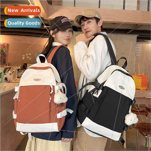 Color collision couple casual backpack opening season new hi