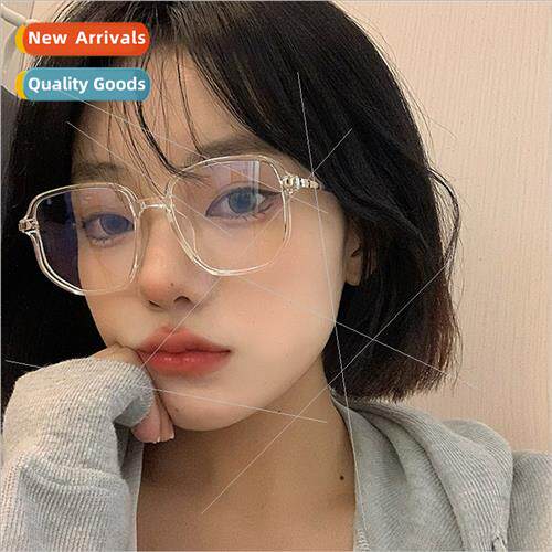 retro ultra-light transparent glasses ins plain face round f