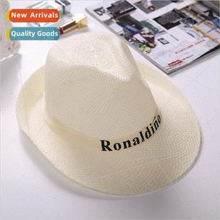 sun travel hat backward jazz Raffia bowler grass