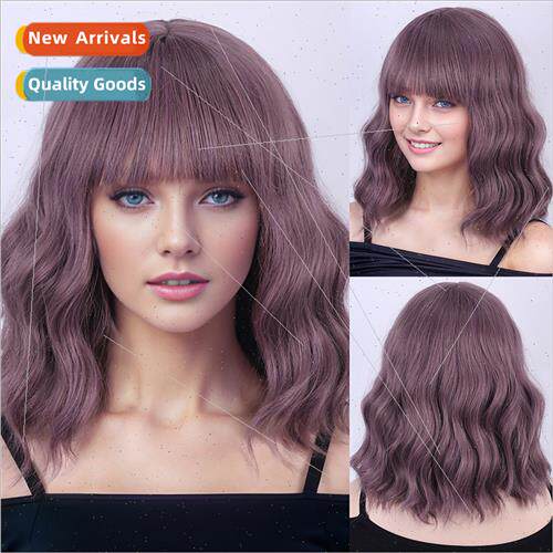 Europe short curly wig head cover chemical fiber wig head co