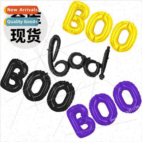 Halloween 16 inch onePCS black BOO letters balloon set horro
