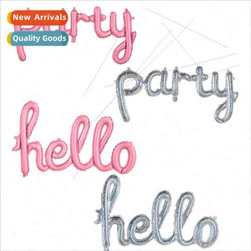 amese letters pink laser silver hello party aluminum film ba