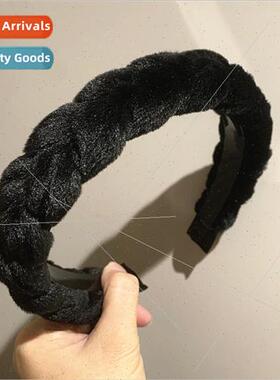 Autumn winter black plush hair bands super fairy Korean temp