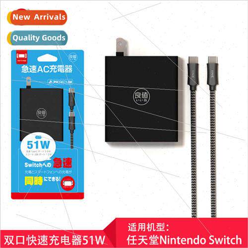适用Switch Dual Port Fast Charger Type-C Adapter NS Console
