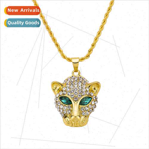 New Necklace Hip Hop Leopard Head Necklace Europe Fashion Di