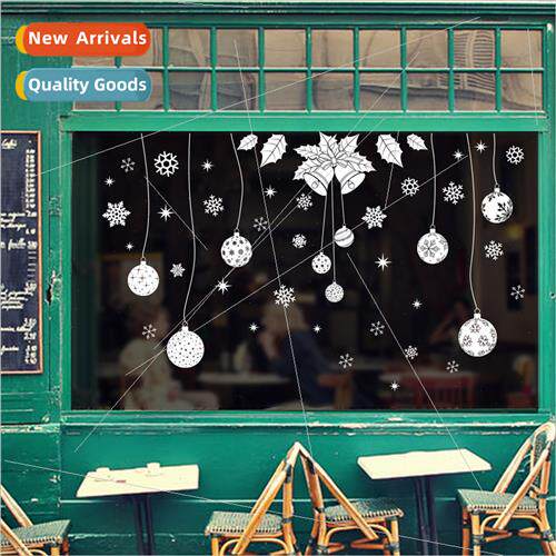 Christmas window glass stickers festive arrangement bell dec