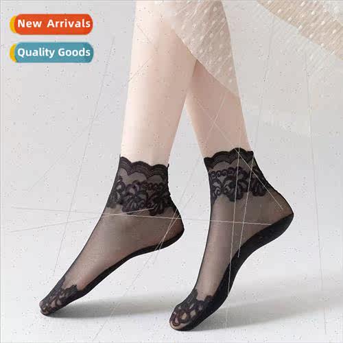Socks women short socks lace lace cotton bottom mesh socks f
