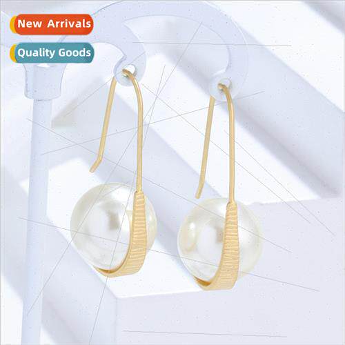 New simple atmosphere fashion bright beads ear hook earrings