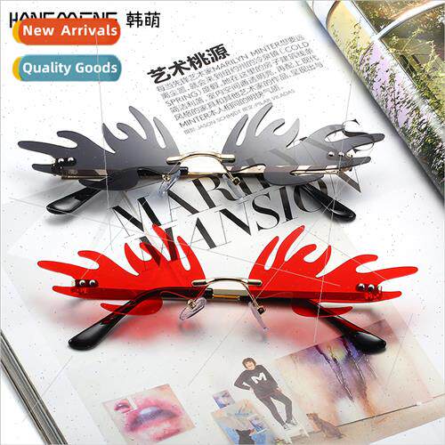 new flame sunglasses personalized men women rimless sunglass