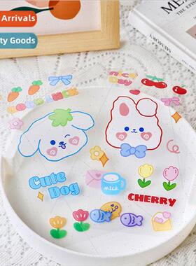 Cute bunny puppy transparent cup stickers children cartoon s