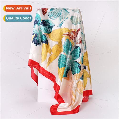 Spring Autumn new 90*90 large square scarf simulation silk s
